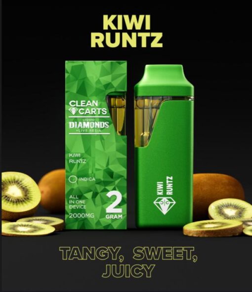 Kiwi Runtz Clean Carts Disposable (indica) available for sale at affordable prices buy Kiwi Runtz Clean Carts Disposable (indica) in bulk