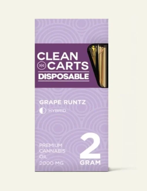 Clean Carts Disposable Grape Runtz 2G available for sale in stock at affordable prices buy in bulk at best discount prices
