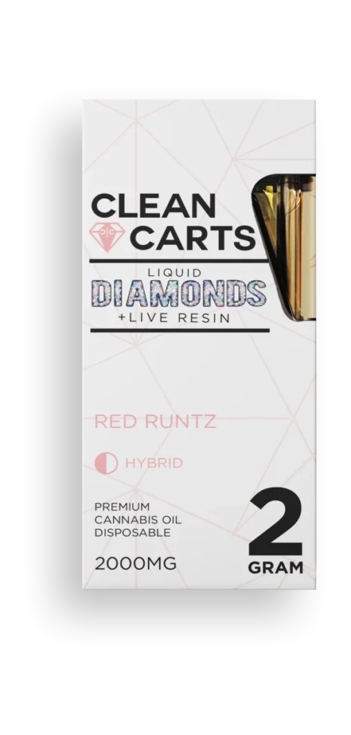 Clean Carts Disposable RED RUNTZ 2g available for sale in stock at affordable prices buy Clean Carts Disposable RED RUNTZ 2g in bulk at best discount prices