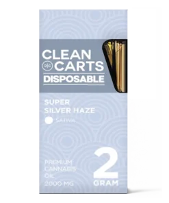 Clean Carts Disposable SUPER SILVER HAZE 2g available for sale in stock at affordable prices buy in bulk at best discount prices
